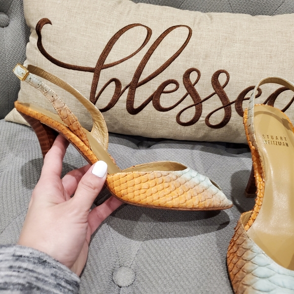 Pre-loved Stuart Weitzman Snakeskin Heels size 7 - Picture 7 of 13